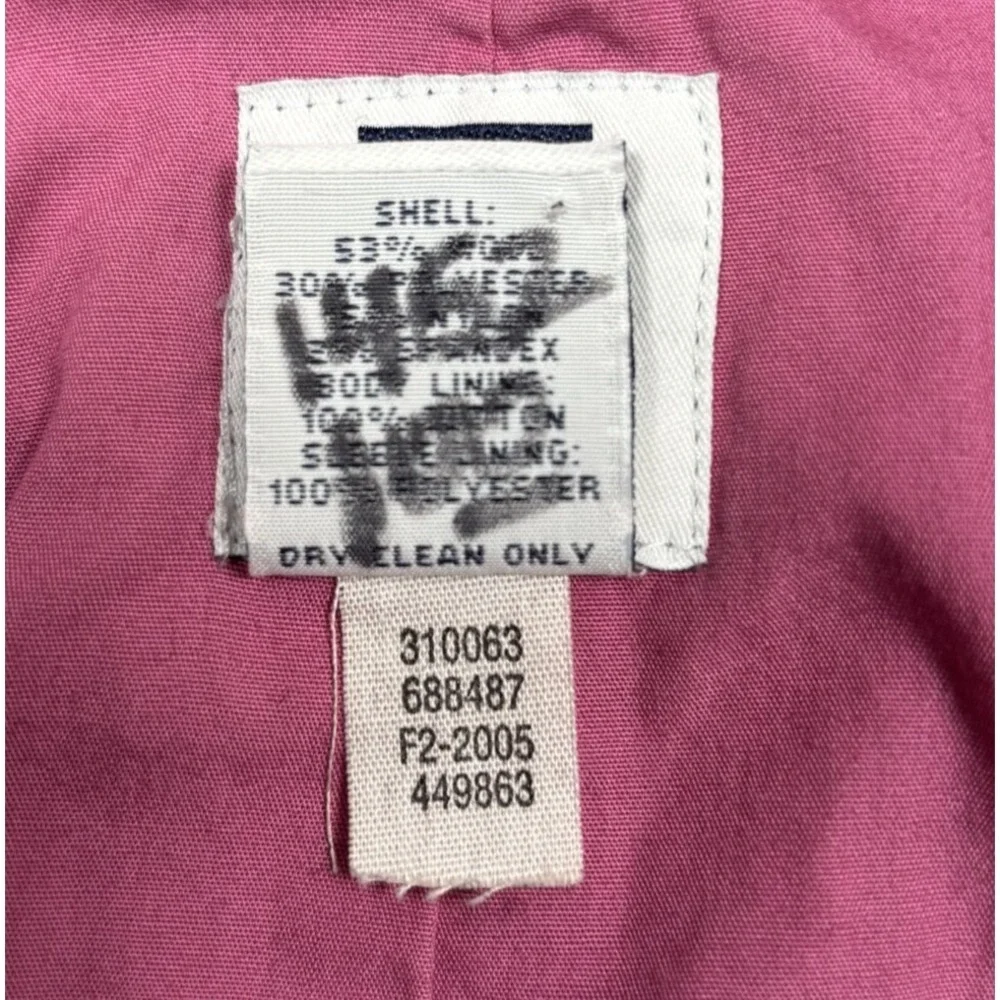Gap Wool Blend Tweed Jacket‎ Coat Womens 6 XS Black Houndstooth Pink Speckles